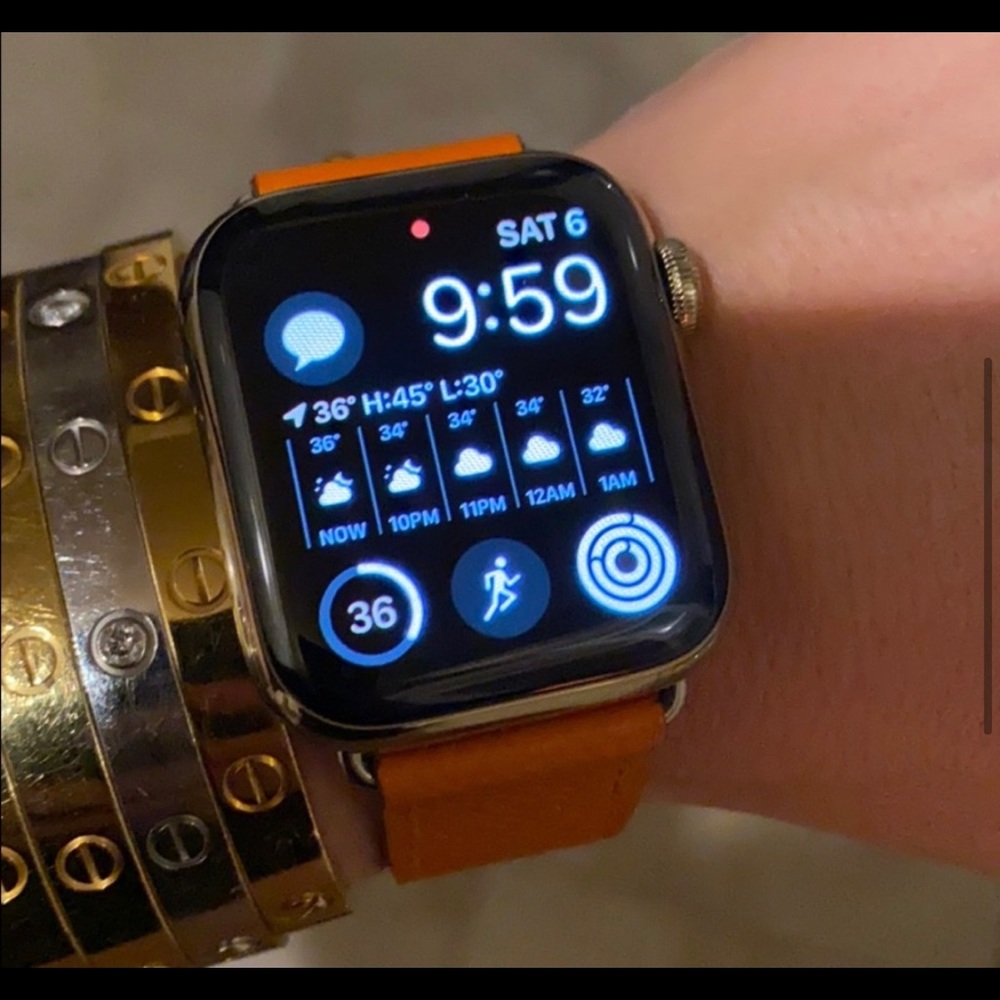Apple Watch Hermes Orange Swift Leather Attelaage